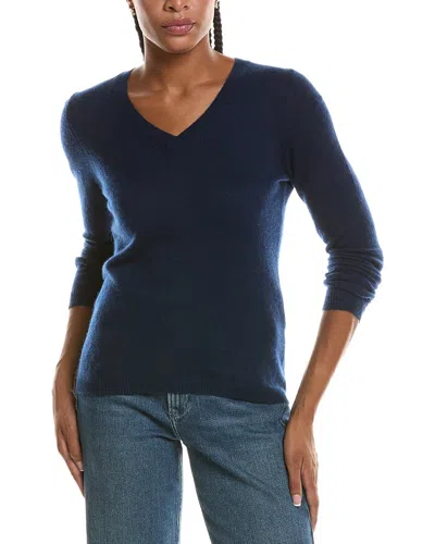 Forte Cashmere Basic V-neck 100% Cashmere Pullover In Brown