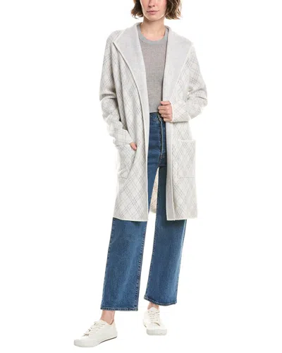 Forte Cashmere Bias Plaid Cashmere Cardigan In Multi
