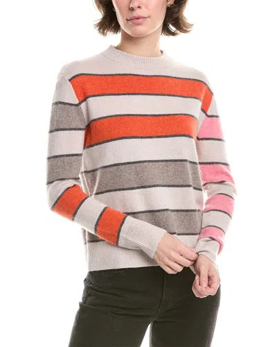 Forte Cashmere Bold Stripe Cashmere Sweater In Multi
