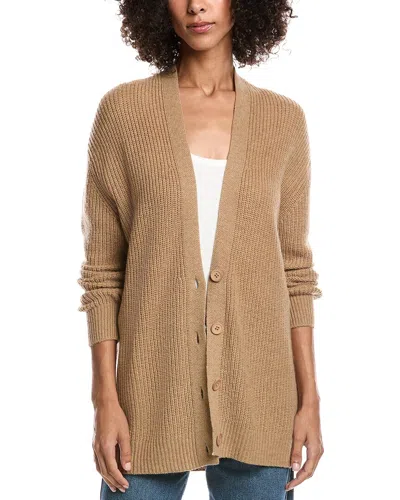Forte Cashmere Boyfriend Wool & Cashmere-blend Cardigan In Tan