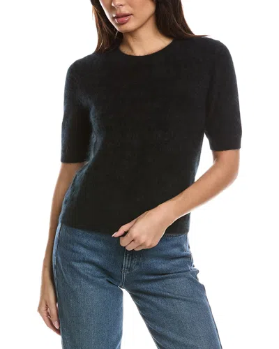 Forte Cashmere Brushed Cashmere Sweater In Black
