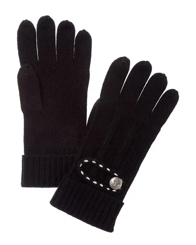 FORTE CASHMERE BUTTON CUFF CASHMERE GLOVES