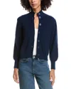 Forte Cashmere Button Wool & Cashmere-blend Cardigan In Blue