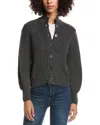 Forte Cashmere Button Wool & Cashmere-blend Cardigan In Gray