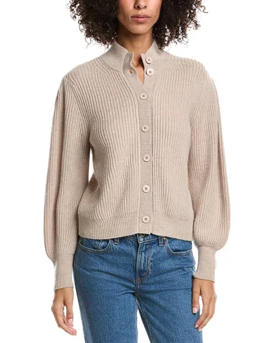 Forte Cashmere Button Wool & Cashmere-blend Cardigan In Neutral