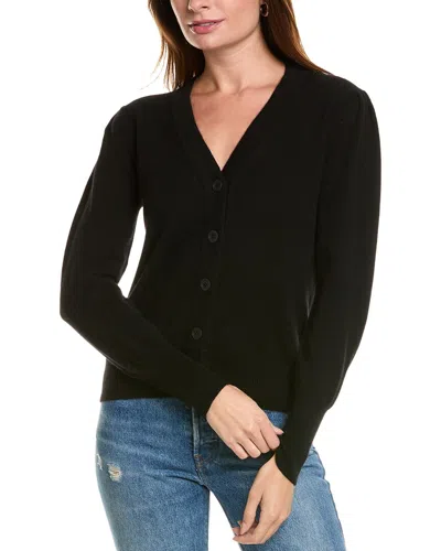 Forte Cashmere Buttoned Short Cashmere Cardigan In Black