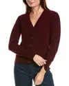 Forte Cashmere Buttoned Short Cashmere Cardigan In Red