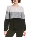 Forte Cashmere Cable Raglan Wool & Cashmere-blend Sweater In Black