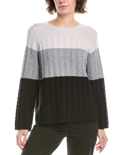 Forte Cashmere Cable Raglan Wool & Cashmere-blend Sweater In Black
