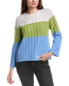 Forte Cashmere Cable Raglan Wool & Cashmere-blend Sweater In Multi