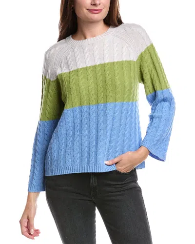 Forte Cashmere Cable Raglan Wool & Cashmere-blend Sweater In Multi