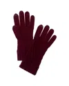 Forte Cashmere Cable Texture Stitch Cashmere Gloves In Burgundy