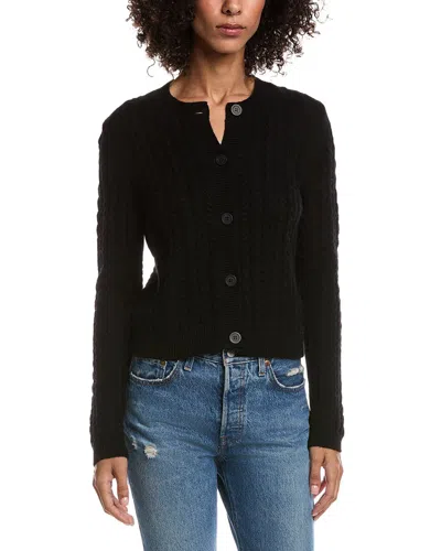 FORTE CASHMERE CABLE WOOL & CASHMERE-BLEND CARDIGAN