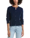 Forte Cashmere Cable Wool & Cashmere-blend Cardigan In Blue