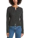 Forte Cashmere Cable Wool & Cashmere-blend Cardigan In Gray
