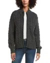 Forte Cashmere Cable Zip Wool & Cashmere-blend Cardigan In Gold