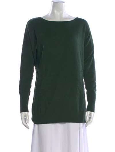 Pre-owned Forte Cashmere Cashmere Bateau Neckline Sweater In Green