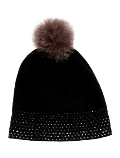 Pre-owned Forte Cashmere Cashmere Knit Beanie Hat In Black