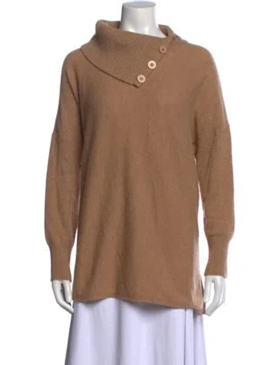 Pre-owned Forte Cashmere Cashmere Mock Neck Sweater In Neutrals