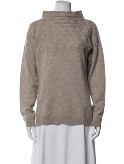 Pre-owned Forte Cashmere Cashmere Mock Neck Sweater In Purple