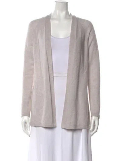 Pre-owned Forte Cashmere Cashmere Open Front Sweater In Grey