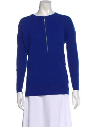 Pre-owned Forte Cashmere Cashmere Scoop Neck Sweater In Blue