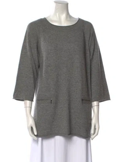Pre-owned Forte Cashmere Cashmere Scoop Neck Sweater In Gray