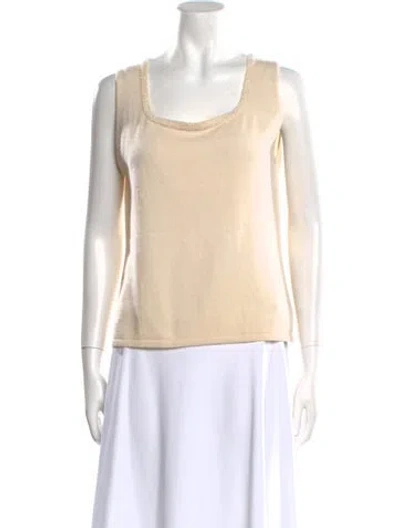 Pre-owned Forte Cashmere Cashmere Scoop Neck Top In Neutral