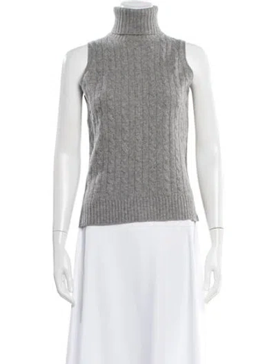 Pre-owned Forte Cashmere Cashmere Turtleneck Sweater In Gray