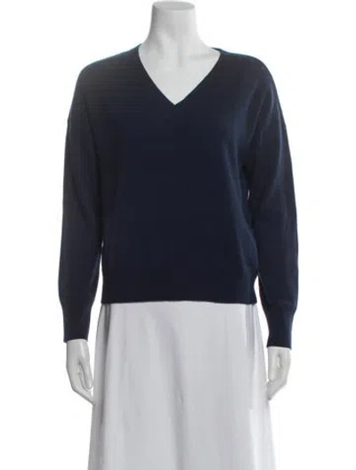 Pre-owned Forte Cashmere Cashmere V-neck Sweater In Blue