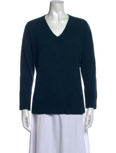 Pre-owned Forte Cashmere Cashmere V-neck Sweater In Blue