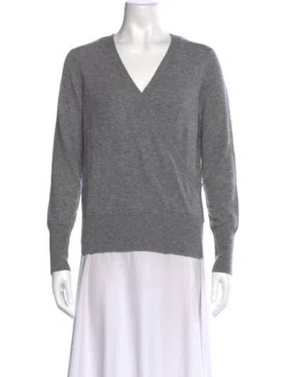Pre-owned Forte Cashmere Cashmere V-neck Sweater In Gray