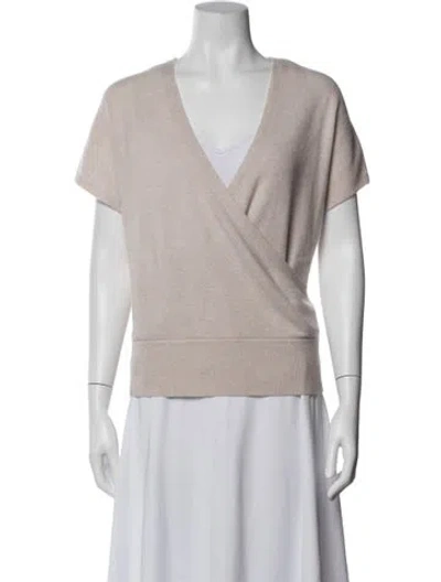 Pre-owned Forte Cashmere Cashmere V-neck Sweater In Neutrals