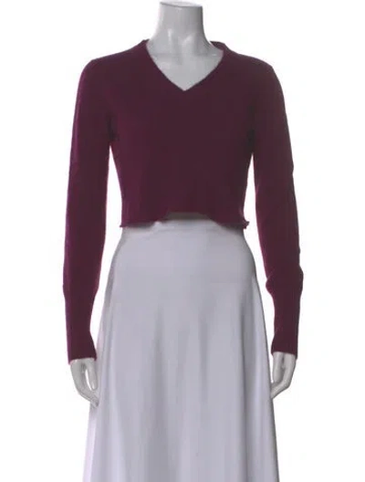Pre-owned Forte Cashmere Cashmere V-neck Sweater In Purple
