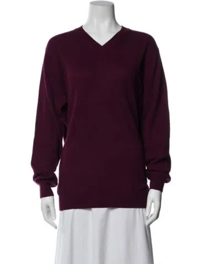 Pre-owned Forte Cashmere Cashmere V-neck Sweater In Purple