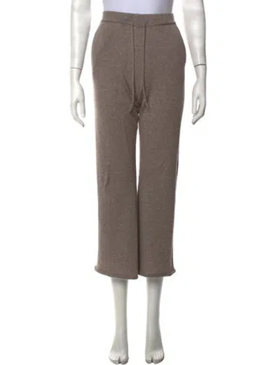 Pre-owned Forte Cashmere Cashmere Wide Leg Pants In Burgundy/neutrals