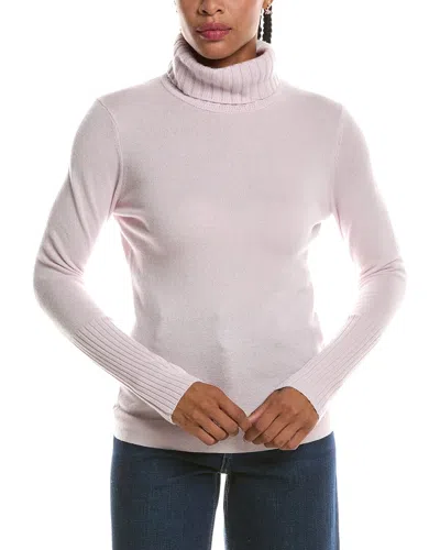 Forte Cashmere Chunky Trim Turtleneck 100% Cashmere Sweater In Multi