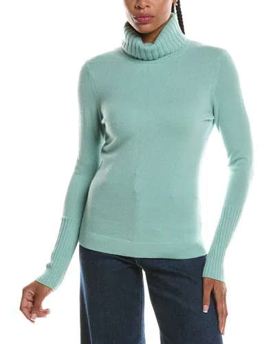 Forte Cashmere Chunky Trim Turtleneck 100% Cashmere Sweater In Animal Print