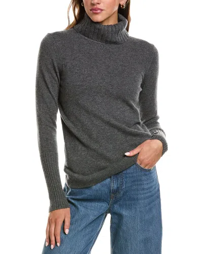 Forte Cashmere Chunky Trim Turtleneck 100% Cashmere Sweater In Animal Print