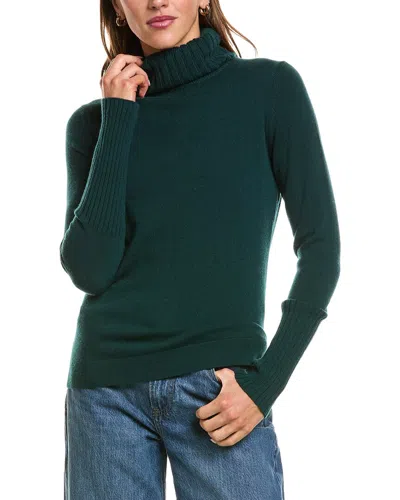 Forte Cashmere Chunky Trim Turtleneck 100% Cashmere Sweater In Black