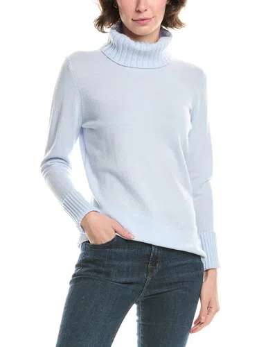 FORTE CASHMERE CHUNKY TRIM TURTLENECK CASHMERE SWEATER