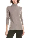 Forte Cashmere Chunky Trim Turtleneck Cashmere Sweater In Gray