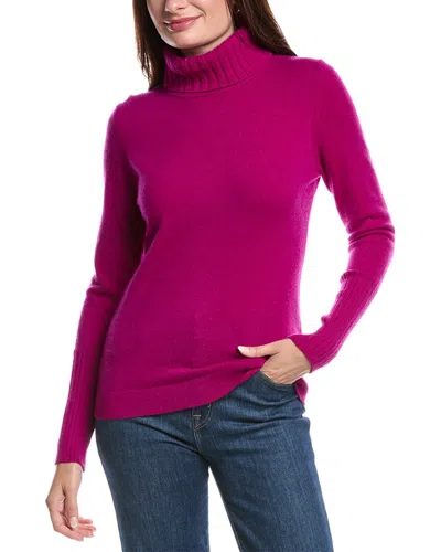 Forte Cashmere Chunky Trim Turtleneck Cashmere Sweater In Pink