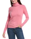 Forte Cashmere Chunky Trim Turtleneck Cashmere Sweater In Pink