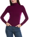 Forte Cashmere Chunky Trim Turtleneck Cashmere Sweater In Purple