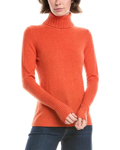 Forte Cashmere Chunky Trim Turtleneck Cashmere Sweater In Red