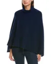 Forte Cashmere Circular Rib Cashmere & Wool-blend Poncho In Blue
