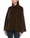Forte Cashmere Circular Rib Cashmere & Wool-blend Poncho In Brown