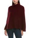 Forte Cashmere Circular Rib Cashmere & Wool-blend Poncho In Burgundy
