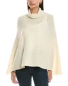 Forte Cashmere Circular Rib Cashmere & Wool-blend Poncho In Neutral